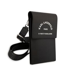 Karl Lagerfeld Saffiano Rue Saint Guillaume Wallet Phone Bag Black price and information | Telefonide kaitsekaaned ja -ümbrised | hansapost.ee