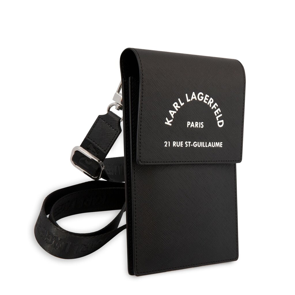 Karl Lagerfeld Saffiano Rue Saint Guillaume Wallet Phone Bag Black цена |  hansapost.ee