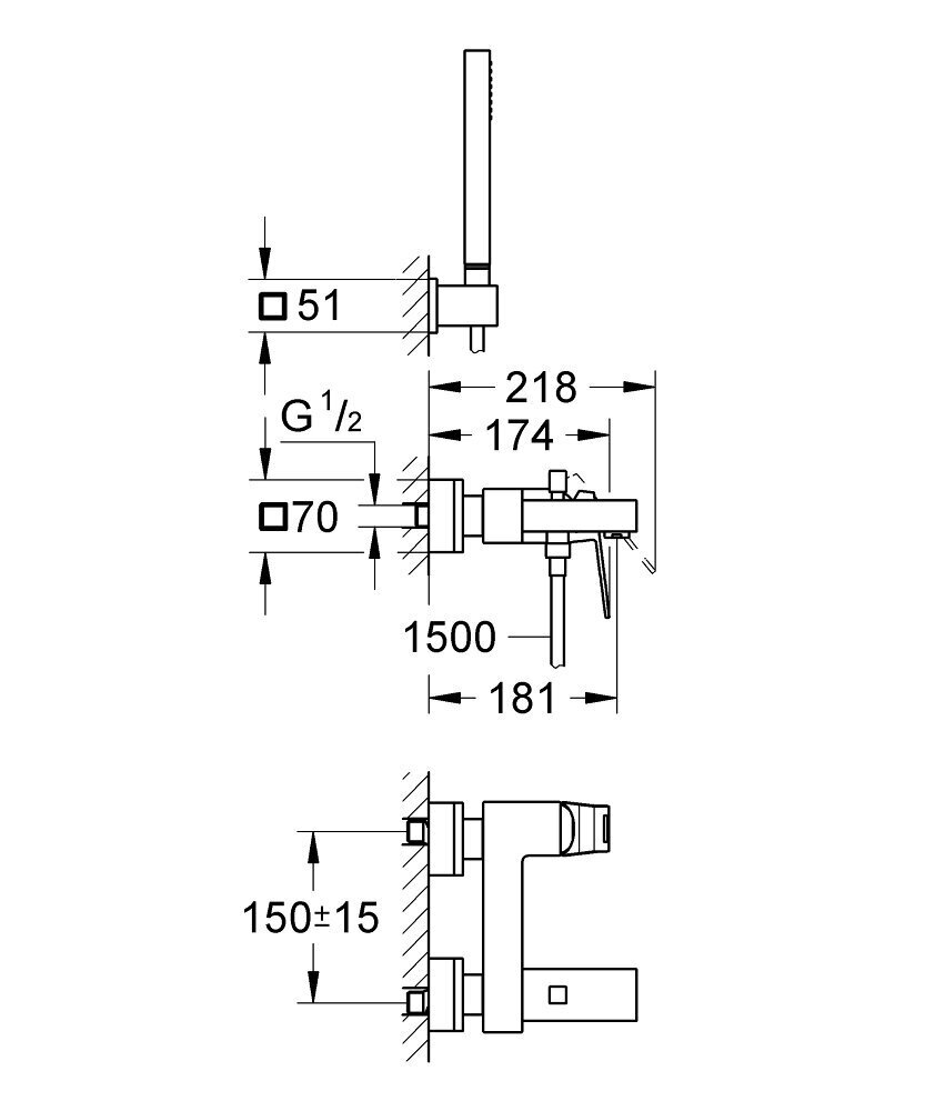 Grohe Eurocube vannisegisti hind ja info | Vannitoa segistid | hansapost.ee