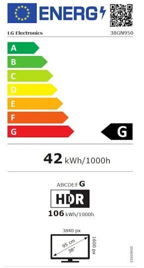 LG UltraGear 38GN950-B цена и информация | Monitorid | hansapost.ee