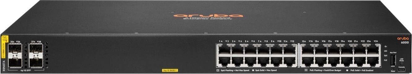 HPE Aruba 6000 Managed 24G 4SFP hind ja info | Võrgulülitid | hansapost.ee