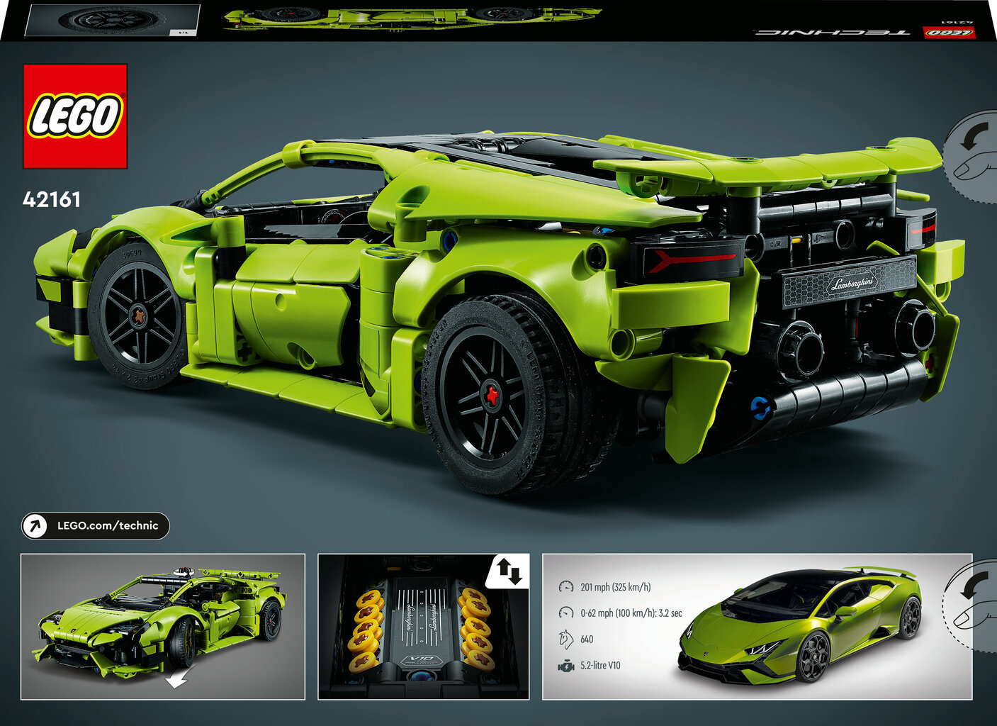 42161 LEGO® Technic Lamborghini Huracán Tecnica цена и информация | Klotsid ja konstruktorid | hansapost.ee