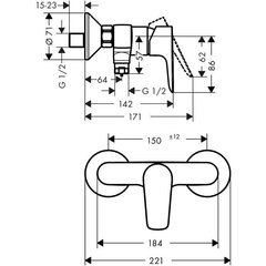 Hansgrohe Talis E dušisegisti, Matt Black, 71760670 hind ja info | Vannitoa segistid | hansapost.ee