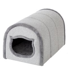 Лежак-домик Doggy, 33x51x30 см, светло-серый цена и информация | Лежаки, домики | hansapost.ee