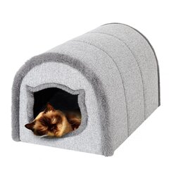 Лежак-домик Doggy, 40 х 29 см, светло-серый цена и информация | Лежаки, домики | hansapost.ee