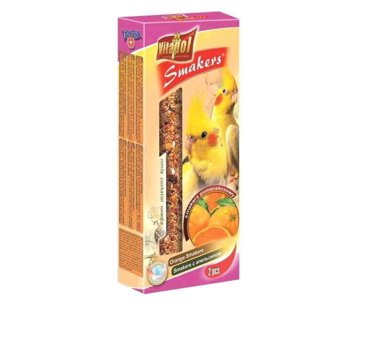 Vitapol Orange Smakers kakaduule 2 tk. цена и информация | Toit lindudele | hansapost.ee
