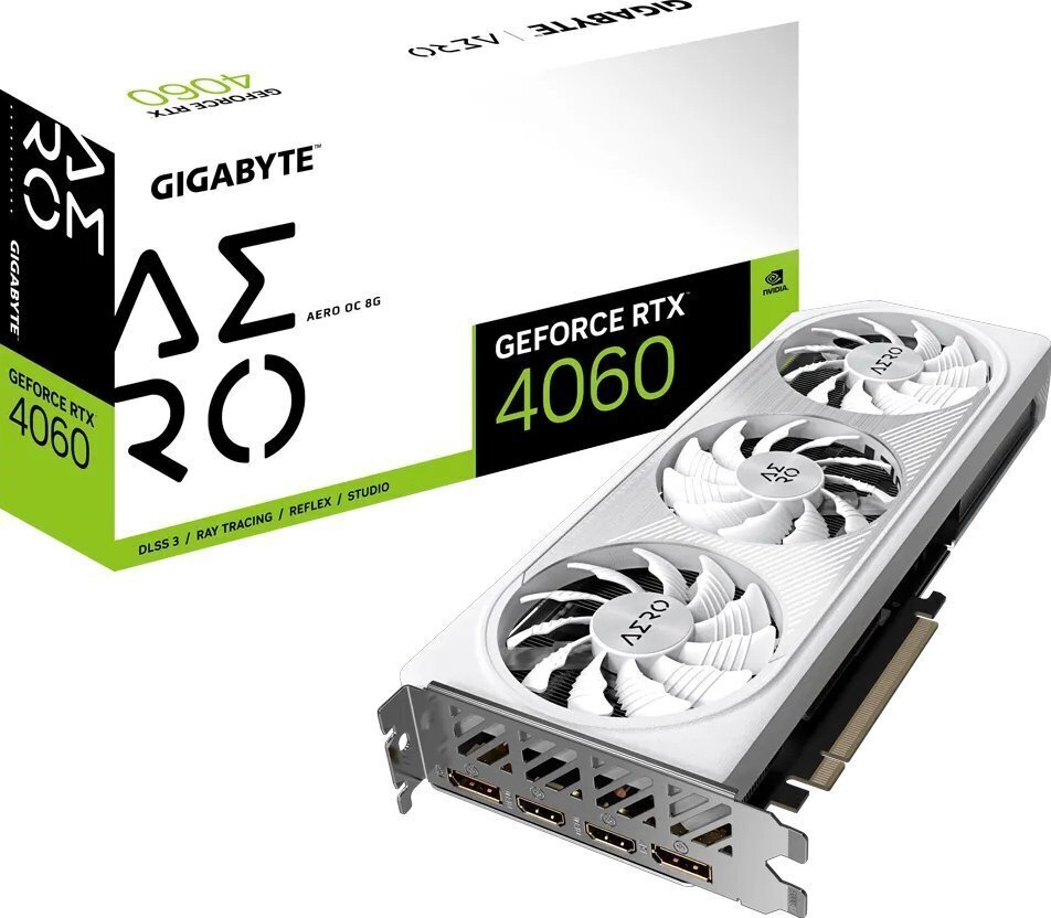 Gigabyte GeForce RTX 4060 Aero OC GV-N4060AEROOC-8GD price and information | Videokaardid | hansapost.ee