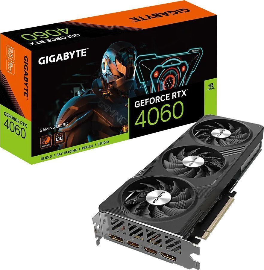 Gigabyte GeForce RTX 4060 Gaming OC GV-N4060GAMINGOC-8GD цена и информация | Videokaardid | hansapost.ee