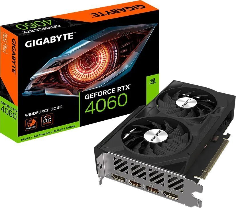 Gigabyte GeForce RTX 4060 Windforce OC GV-N4060WF2OC-8GD hind ja info | Videokaardid | hansapost.ee