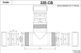 Messingist kroomitud kolmhark, McAlpine MCA32ECB, 32 mm price and information | Siphons and bottom valves | hansapost.ee