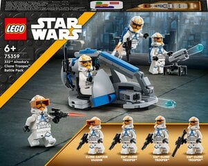 75359 LEGO® Star Wars Боевой набор солдат-клонов роты Асоки 332 цена и информация | Конструкторы и кубики | hansapost.ee