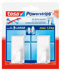 Tesa крючки PowerStrips Large Classic, белые 2 шт. цена и информация | Аксессуары для ванной комнаты | hansapost.ee