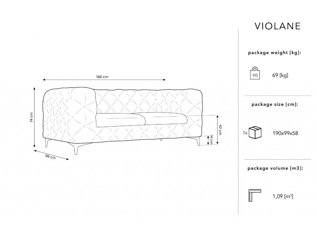 Diivan Micadoni Home Violane, roheline hind ja info | Diivanvoodid ja diivanid | hansapost.ee