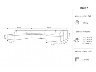 Pehme nurgadiivan Micadoni Home Ruby, hall hind ja info | Nurgadiivanid ja nurgadiivanvoodid | hansapost.ee