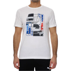 Футболка мужская Puma BMW Motorsport Graphic Tee M 531194-02, белая цена и информация | Мужские футболки | hansapost.ee