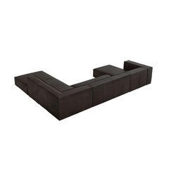 Шестиместный кожаный правосторонний диван Agawa, 365x270x68 см, темно-коричневый цена и информация | Угловые диваны | hansapost.ee