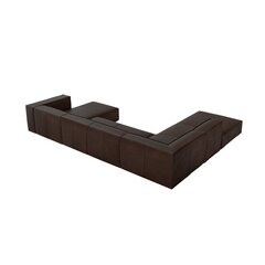 Kuuekohaline nahast nurgadiivan Agawa, 365x270x68 cm, tumepruuni värvi price and information | Corner sofas and corner sofa beds | hansapost.ee