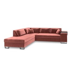 Левосторонний угловой диван Velvet Dolomite XL, 277x220x74 см, розовый цена и информация | Угловые диваны | hansapost.ee