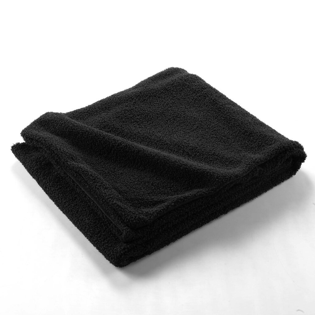 throw 125 x 150 cm plain curly wooly black hind ja info | Pleedid, voodikatted ja päevatekid | hansapost.ee