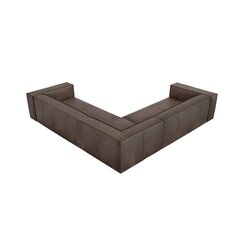 Пятиместный кожаный угловой диван Agawa, 280x280x68 см, коричневый цена и информация | Угловые диваны | hansapost.ee