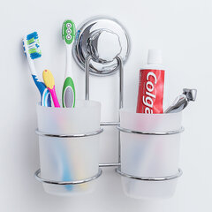 Tatkraft Mega Lock держатель двойных стаканов для зубных щеток цена и информация | Аксессуары для ванной комнаты | hansapost.ee