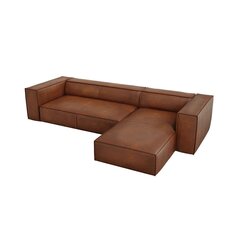 Четырехместный правосторонний угловой кожаный диван Agawa, 290x173x68 см, коричневый цена и информация | Угловые диваны | hansapost.ee