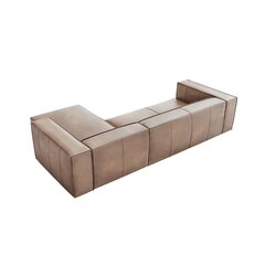 Четырехместный правосторонний угловой кожаный диван Agawa, 290x173x68 см, песочный цена и информация | Угловые диваны | hansapost.ee