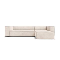 Четырехместный правосторонний угловой кожаный диван Agawa, 290x173x68 см, песочный цена и информация | Угловые диваны | hansapost.ee