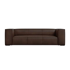 Трехместный кожаный диван Agawa, 227x100x68 см, коричневый цена и информация | Диваны | hansapost.ee