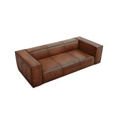 Трехместный кожаный диван Agawa, 227x100x68 см, коричневый цена и информация | Диваны | hansapost.ee