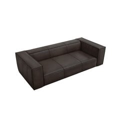 Трехместный кожаный диван Agawa, 227x100x68 см, темно-коричневый цена и информация | Диваны | hansapost.ee