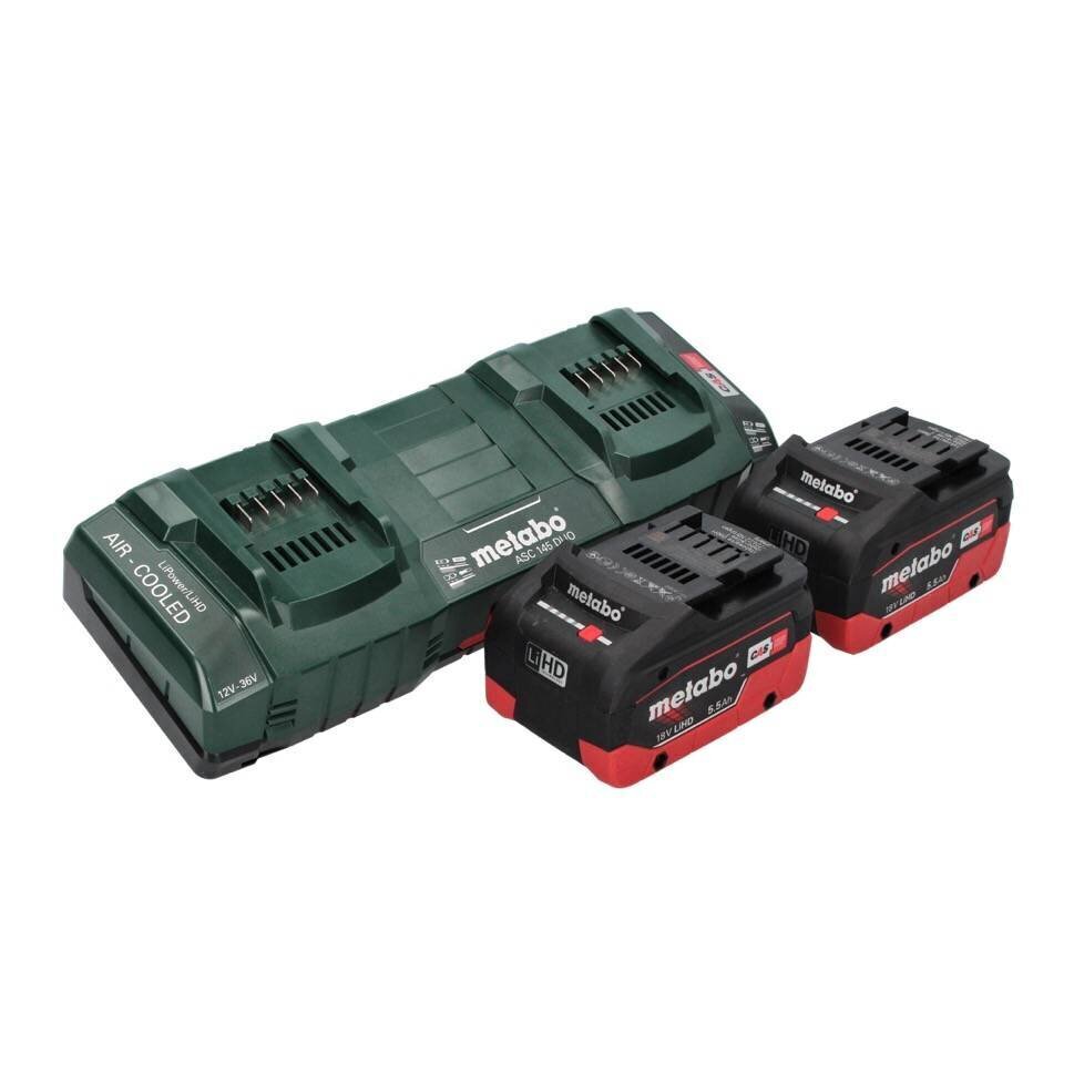 Metabo RM 36-18 LTX BL 36 akuniiduk 36 V (2x 18 V) LTX + 2x akut 5,5 Ah + topeltlaadija hind ja info | Muruniidukid | hansapost.ee