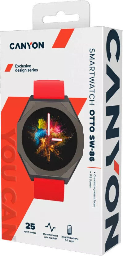 Canyon Otto SW-86 Red hind ja info | Nutikellad, laste nutikellad | hansapost.ee