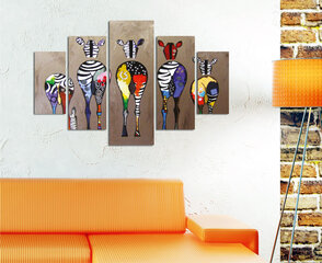Viieosaline reproduktsioon Zebra цена и информация | Настенные деревянные декорации | hansapost.ee