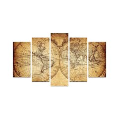 Репродукция из пяти частей Мир цена и информация | Настенные деревянные декорации | hansapost.ee