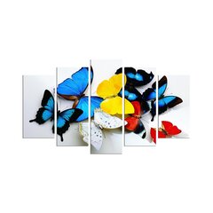 Репродукция из пяти частей Бабочки цена и информация | Репродукции, картины | hansapost.ee