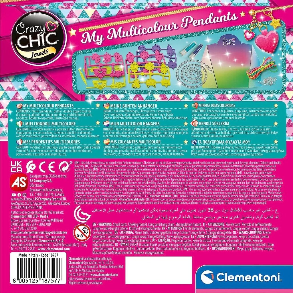 Loominguline ehtekomplekt Clementoni Crazy Chic Multicolor Charms цена и информация | Arendavad laste mänguasjad | hansapost.ee