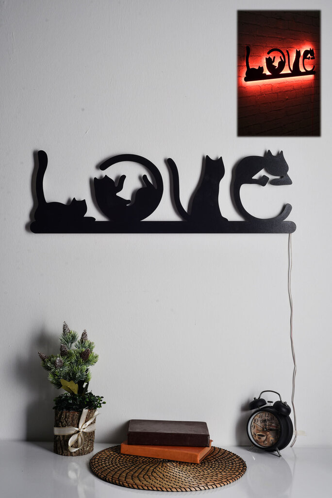 Dekoratiivne seinavalgusti Cat Love, 1 tk. цена и информация | Sisustuselemendid | hansapost.ee