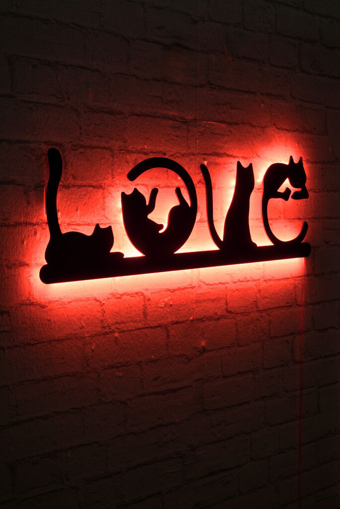 Dekoratiivne seinavalgusti Cat Love, 1 tk. цена и информация | Sisustuselemendid | hansapost.ee