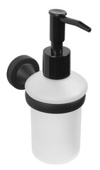 Дозатор жидкого мыла с держателем, черный Ba-de серия CARBON цена и информация | Аксессуары для ванной комнаты | hansapost.ee