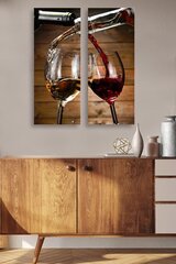 Репродукция из двух частей Бокал вина цена и информация | Настенные деревянные декорации | hansapost.ee
