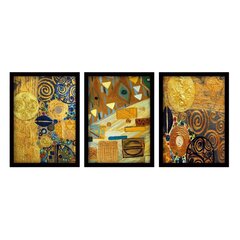 Репродукция из трех частей Абстракция 3SC154 цена и информация | Настенные деревянные декорации | hansapost.ee