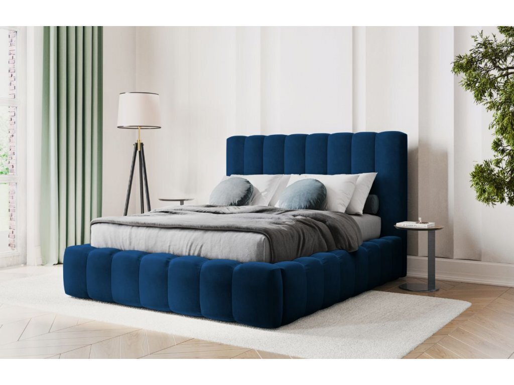 Voodi voodipesukastiga Kelp, 230x185x125 cm, sinine hind ja info | Voodid | hansapost.ee