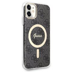 Zestaw Guess GUBPN61H4EACSK Case+Charger iPhone 11 6,1" czarny|black hard case 4G Print MagSafe цена и информация | Чехлы для телефонов | hansapost.ee