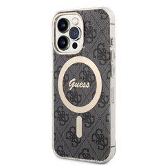 Zestaw Guess GUBPP13XH4EACSK Case+ Charger iPhone 13 Pro Max czarny|black hard case 4G Print MagSafe цена и информация | Чехлы для телефонов | hansapost.ee