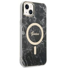 Zestaw Guess GUBPP14MHMEACSK Case+ Charger iPhone 14 Plus 6,7" czarny|black hard case Marble MagSafe цена и информация | Чехлы для телефонов | hansapost.ee