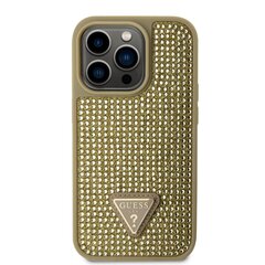 Guess Rhinestones Triangle Metal Logo Case for iPhone 14 Pro Gold цена и информация | Чехлы для телефонов | hansapost.ee