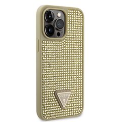 Guess Rhinestones Triangle Metal Logo Case for iPhone 14 Pro Max Gold цена и информация | Чехлы для телефонов | hansapost.ee