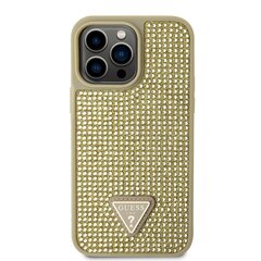 Guess Rhinestones Triangle Metal Logo Case for iPhone 14 Pro Max Gold цена и информация | Чехлы для телефонов | hansapost.ee