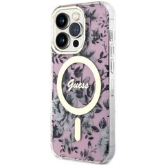 Guess GUHMP14LHCFWSP iPhone 14 Pro 6.1" różowy|pink hardcase Flower MagSafe цена и информация | Чехлы для телефонов | hansapost.ee